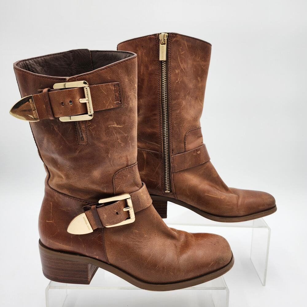 Michael Kors Gansevoort Camel Mid Calf Boots Women's 5.5 S0073